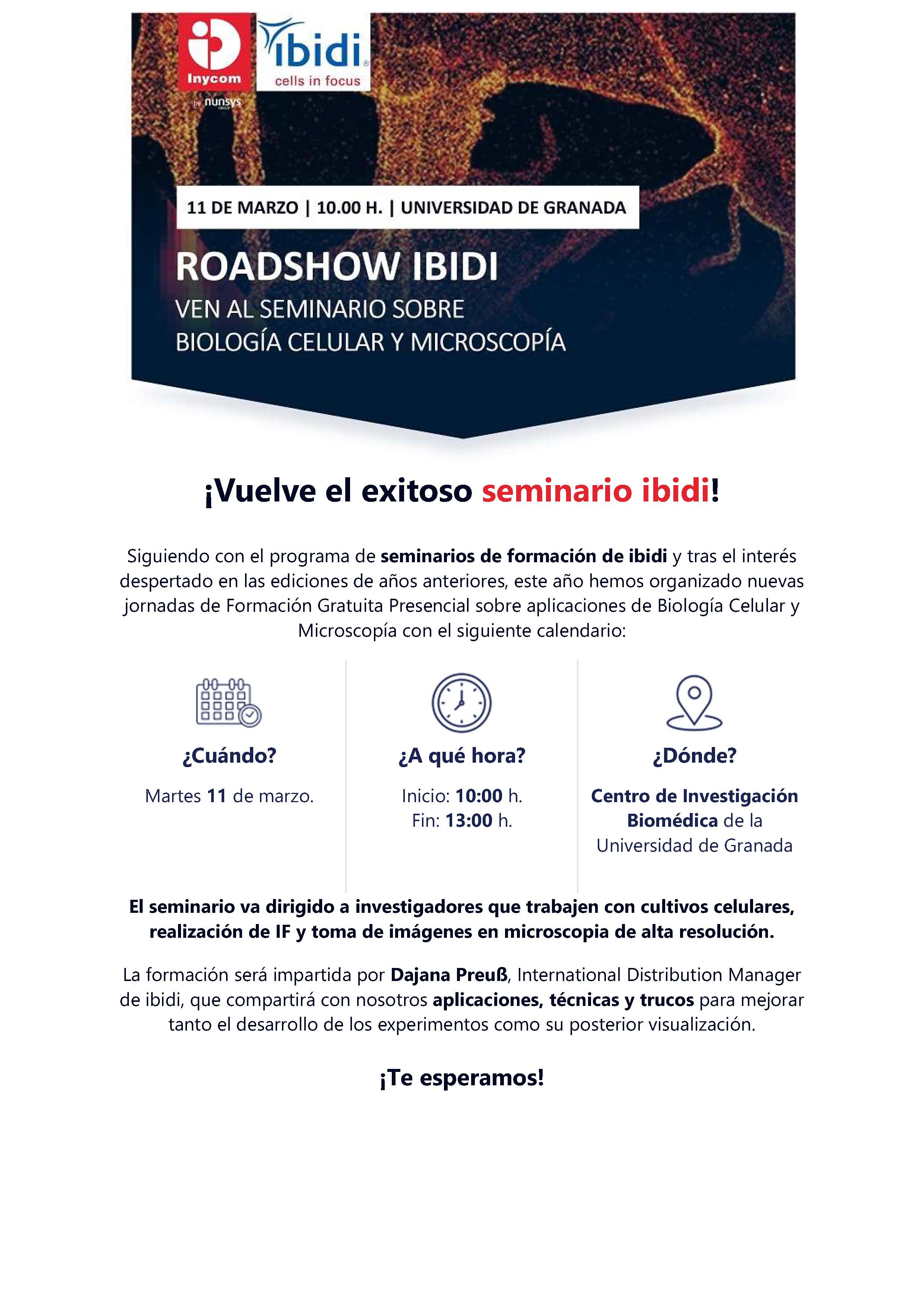 Seminario IBIDI 11 marzo en el CIBM 